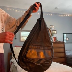 LLBEAN Black Leather Ameribag